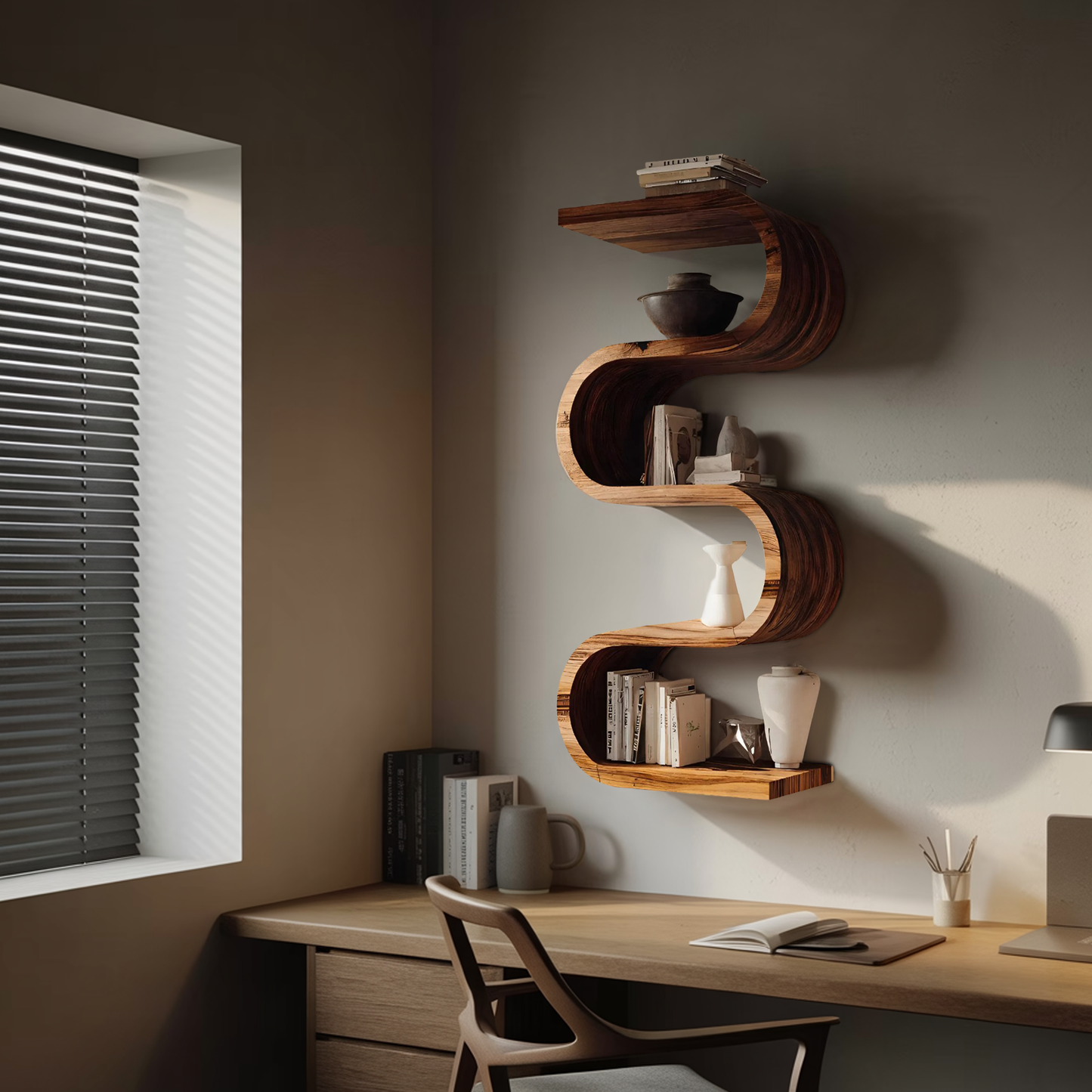 Handcrafted Vertical Wall Bookshelf For Living Or Bedroom Kitchnce
