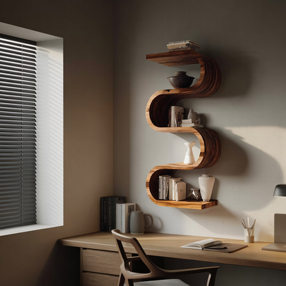 Handcrafted Vertical Wall Bookshelf For Living Or Bedroom Kitchnce