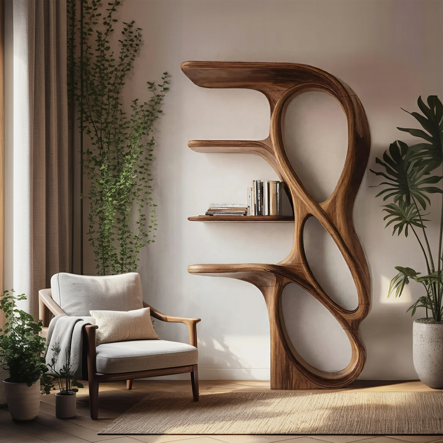 Contemporary Art Bookshelf For Living Room Decor Kitchnce