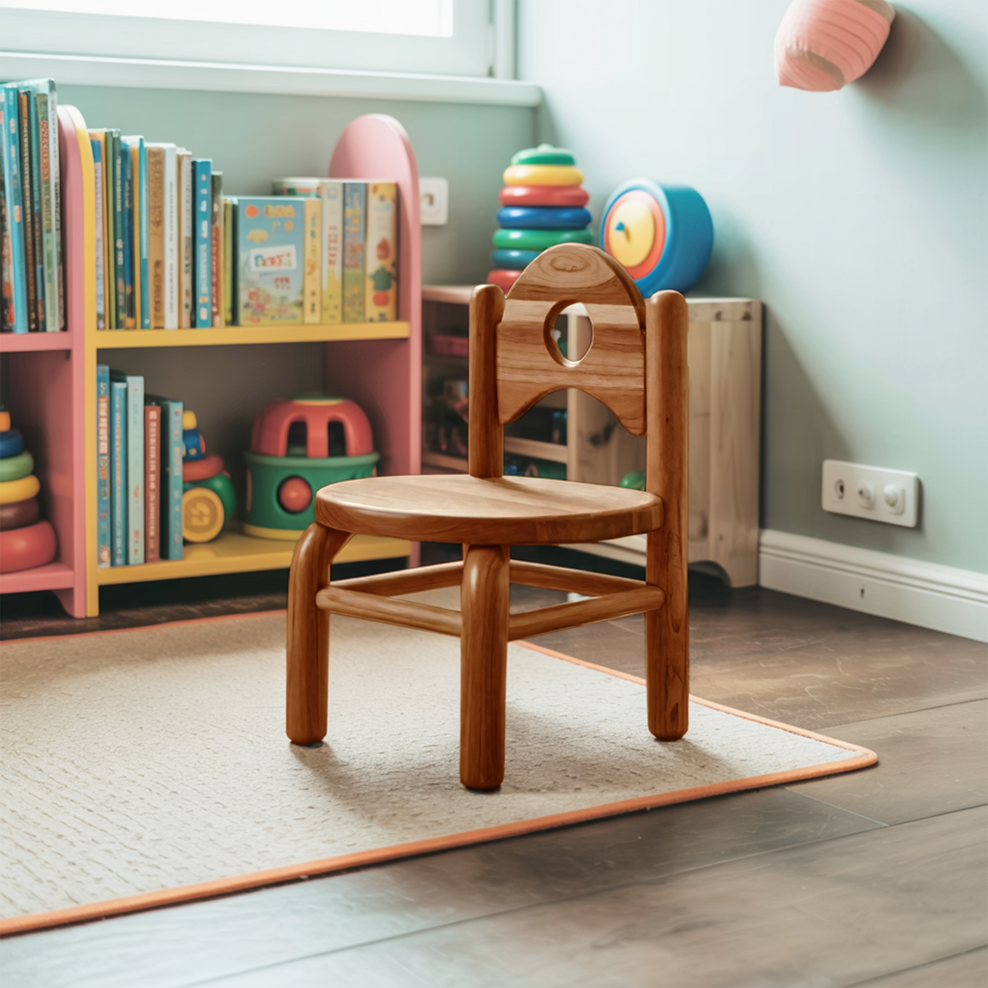 Montessori Toddler Chair With Round Backrest For Playroom Preschool And Nursery Kitchnce