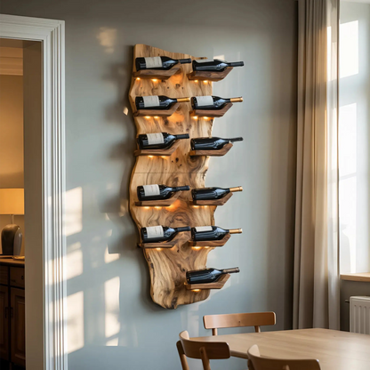 Farmhouse Live Edge Wine Holder For Living Room Furniture Kitchnce