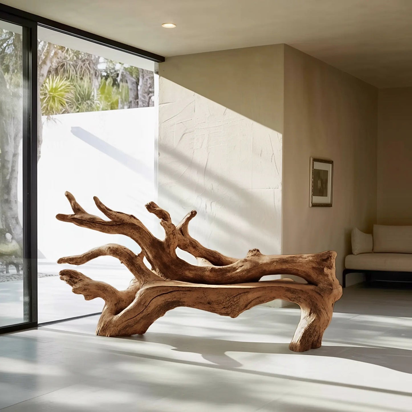 Handcrafted Branch Bench For Versatile Living Room Seating Kitchnce