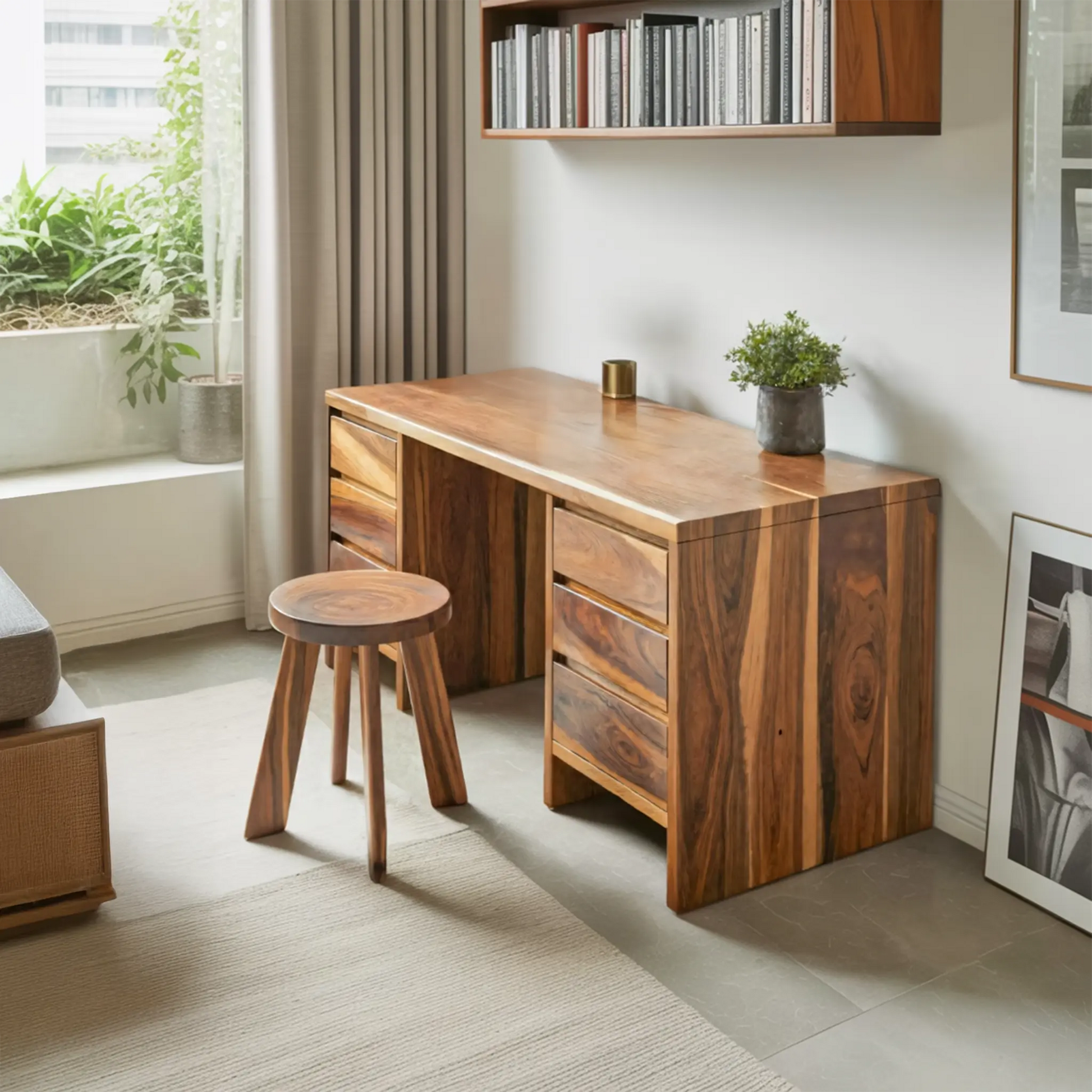 Modern Desk With Drawers Minimalist Office Table For Home Study And Workspace Kitchnce
