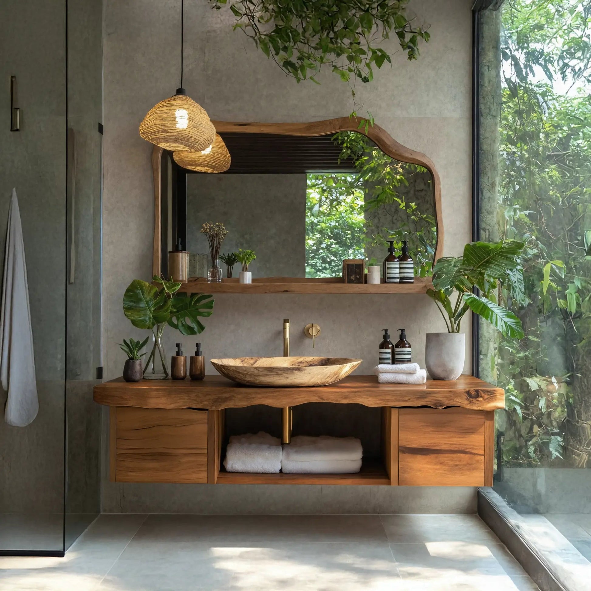 Natural Wood Floating Vanity For Bathroom Upgrade Kitchnce