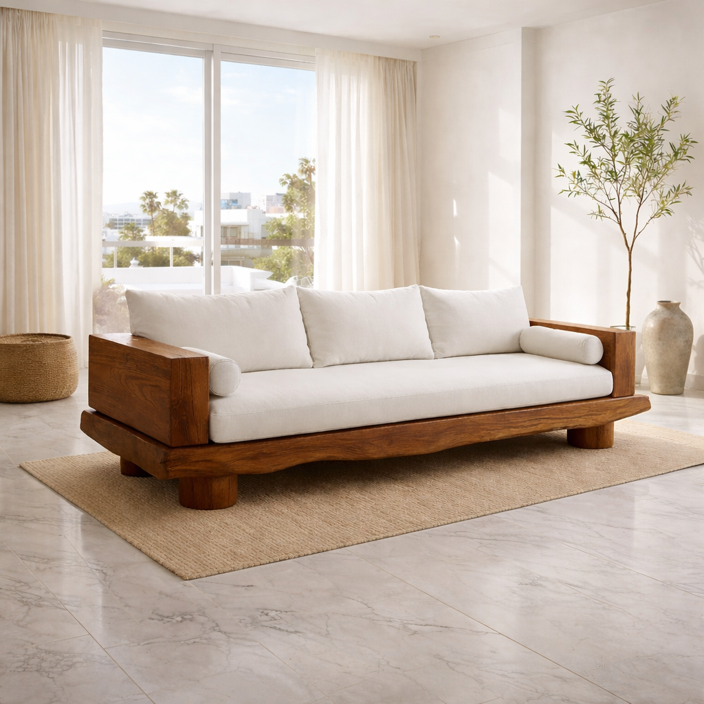 Solid Wood Platform Sofa Luxury Modern Style