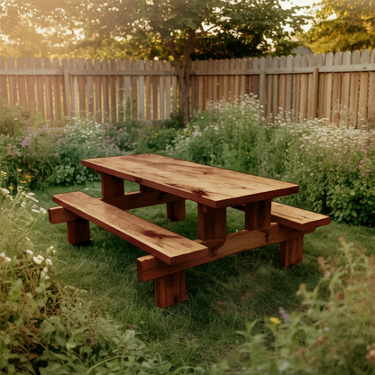 Minimalist Outdoor Picnic Table With Benches For Garden Or Cabin Kitchnce