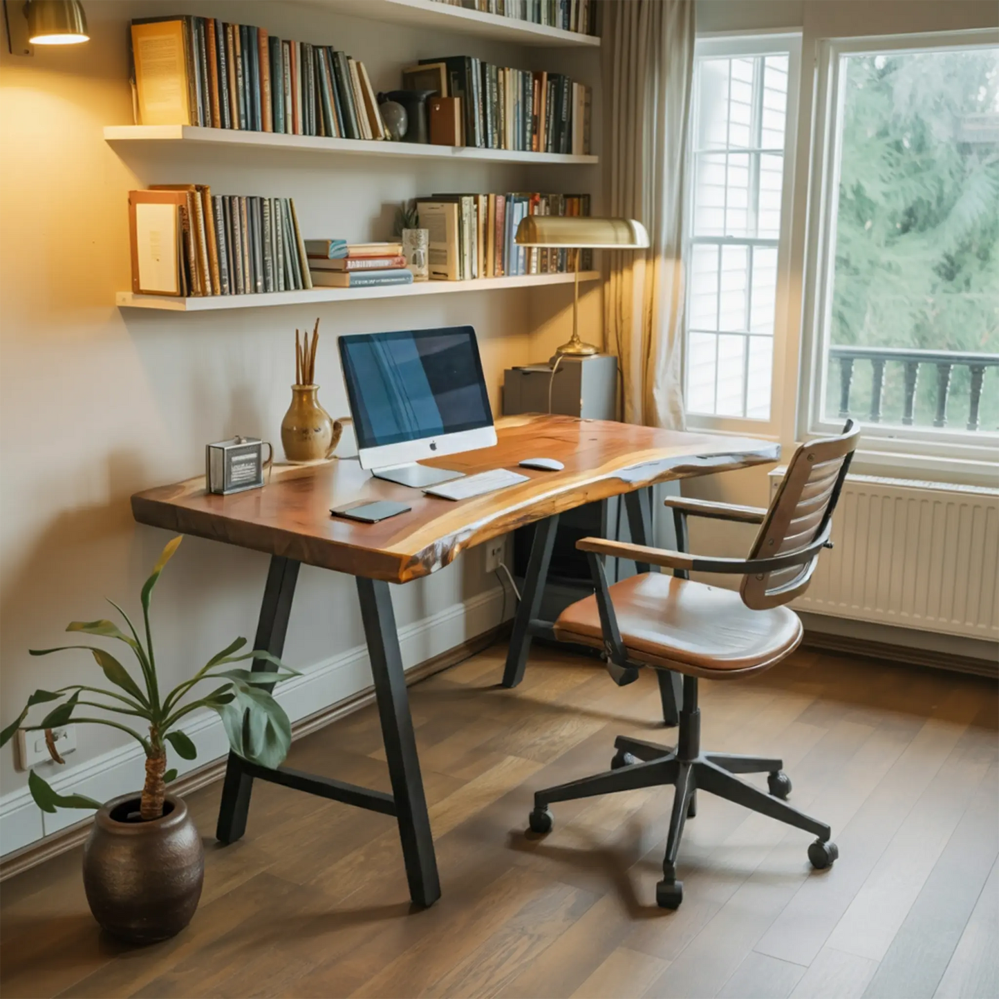 Rustic Live Edge Desk For Home Office Setup Kitchnce