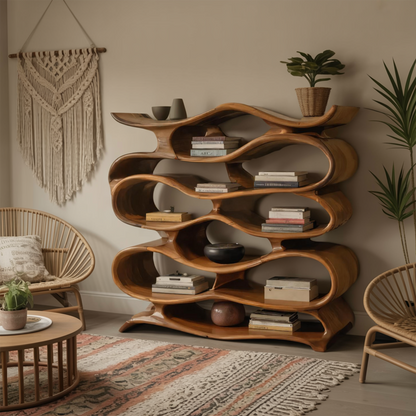 Sculptural Bookshelf Cabinet For Living Room And Office Kitchnce