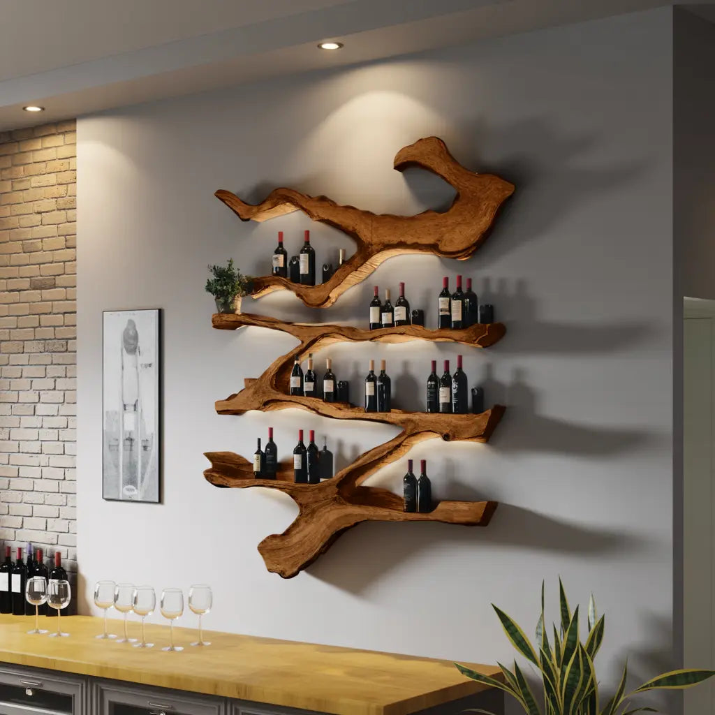 Farmhouse Wine Holder For Furniture Wine Rack Display Kitchnce
