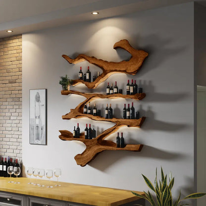 Farmhouse Wine Holder For Furniture Wine Rack Display Kitchnce