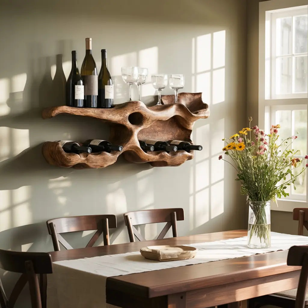 Farmhouse Wine Holder For Living Room Shelf Accent Kitchnce