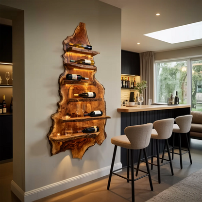 Modern Wooden Wine Rack For Bar Decor And Display Storage Kitchnce