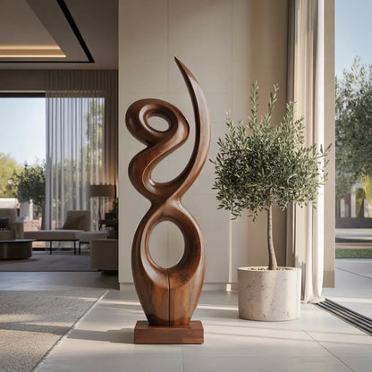 Handcrafted Wooden Abstract Sculpture For Living Room Kitchnce
