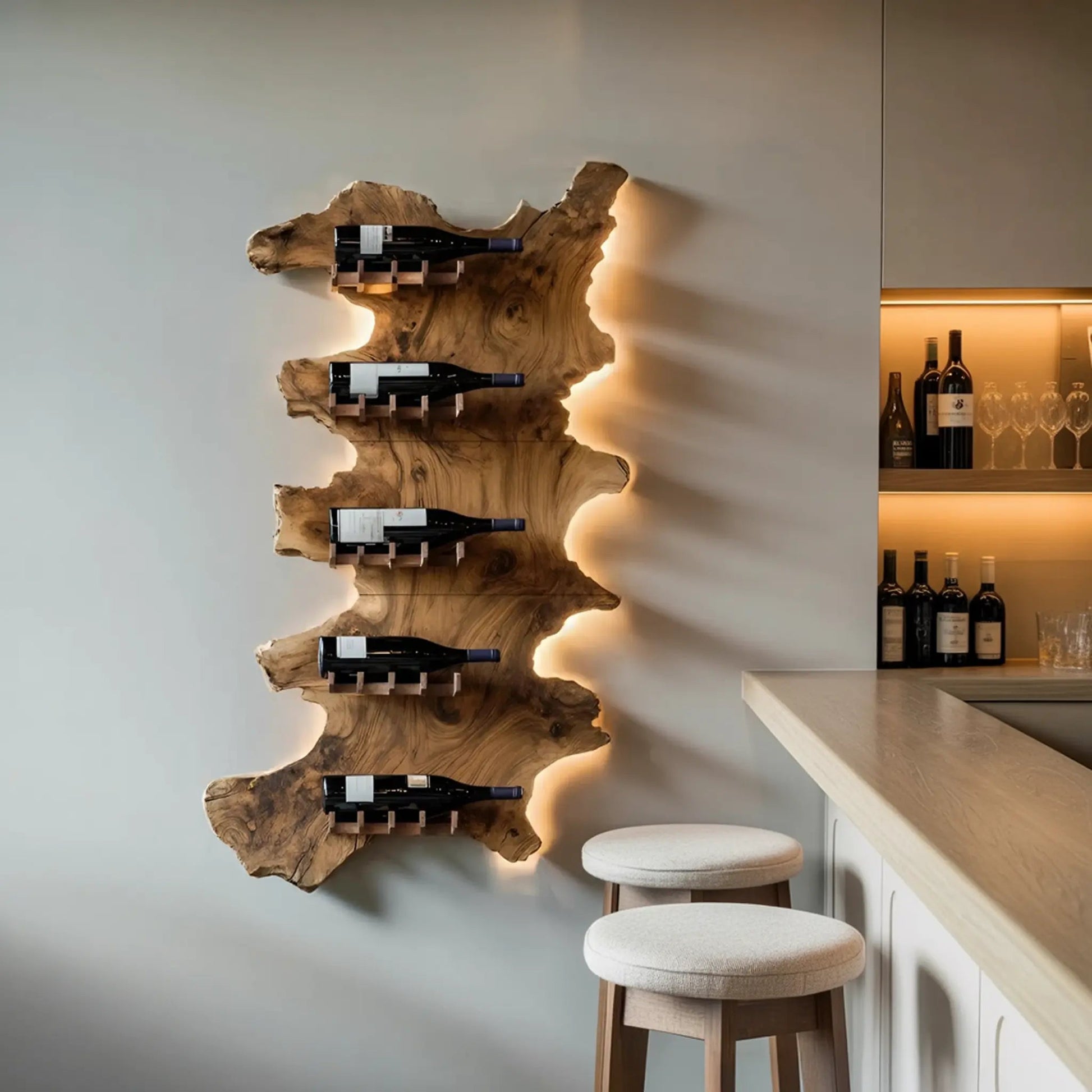 Mid Century Wooden Wine Rack For Bar Decor And Wine Storage Kitchnce