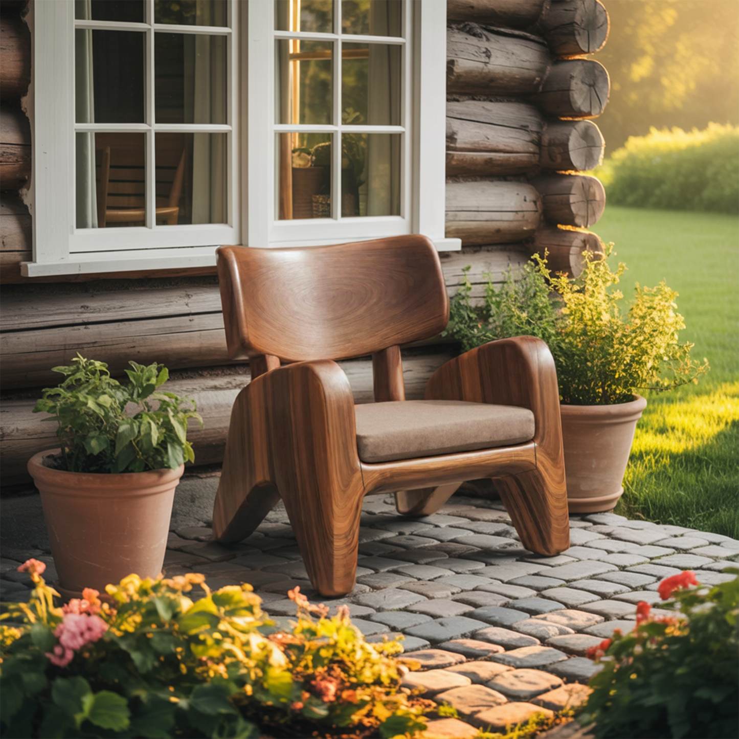 Contemporary Wooden Lounge Chair For Garden Or Reading Nook Kitchnce