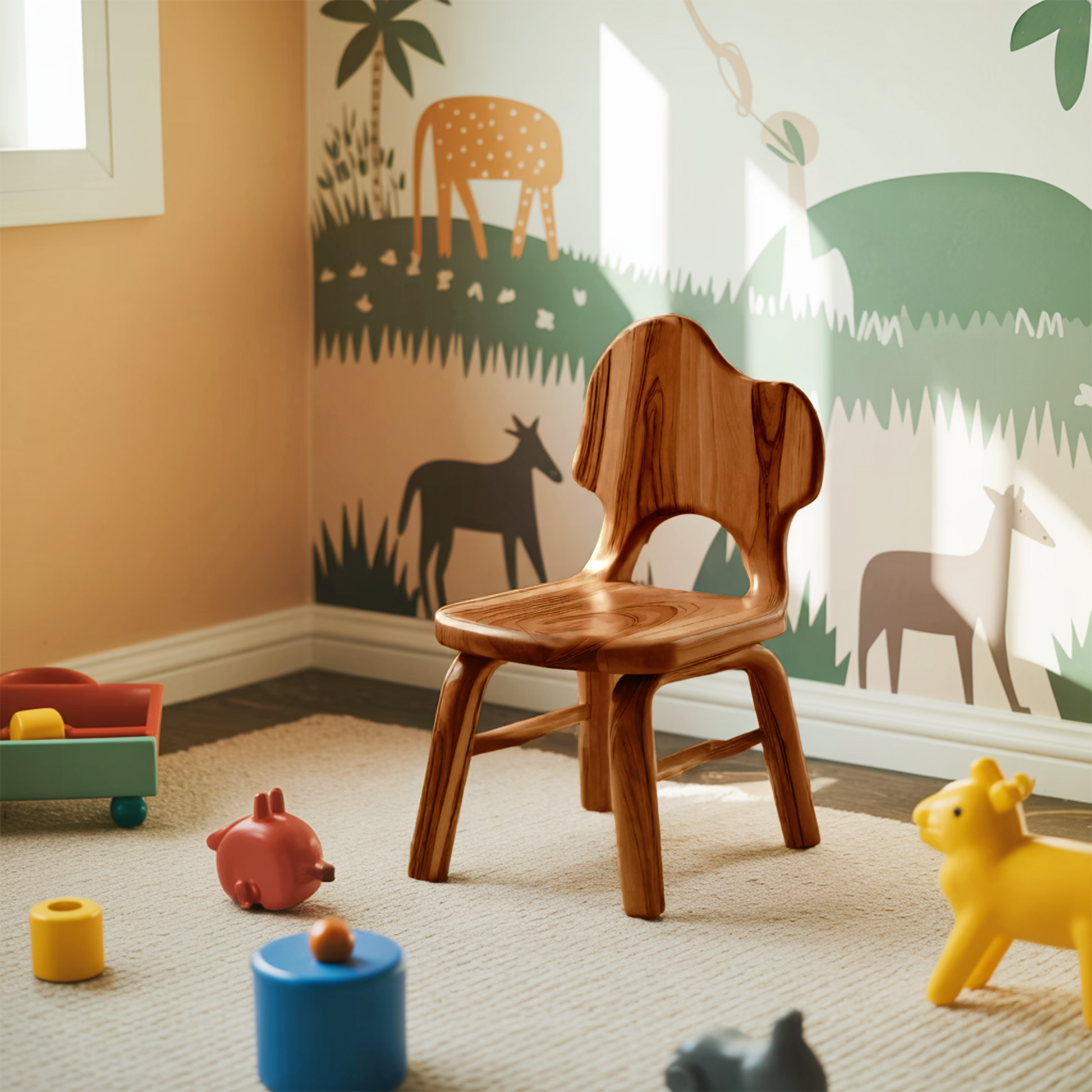 Montessori Toddler Chair With Cute Backrest For Playroom Nursery And Preschool Kitchnce