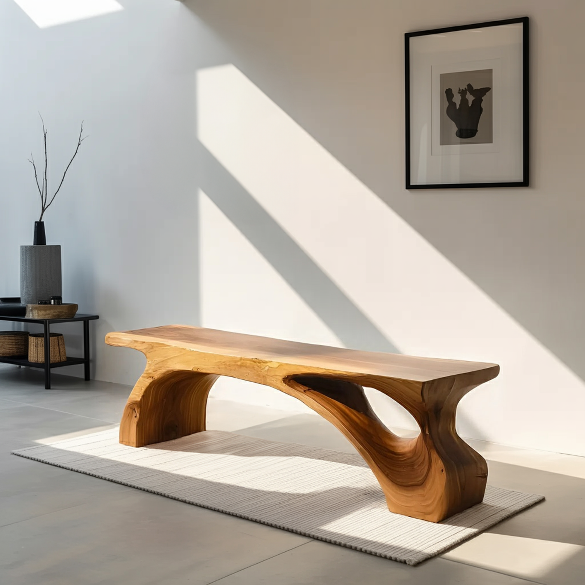 Organic Live Edge Bench For Modern Entryway Or Living Room Kitchnce
