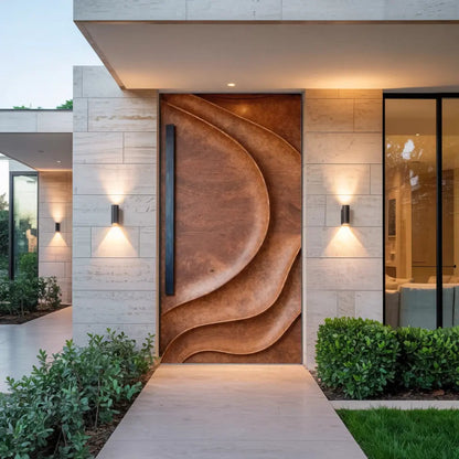 Sculptural Front Door Design For Modern Entryway Kitchnce