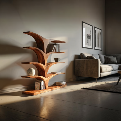 Contemporary Curved Bookshelf For Modern Interior Kitchnce