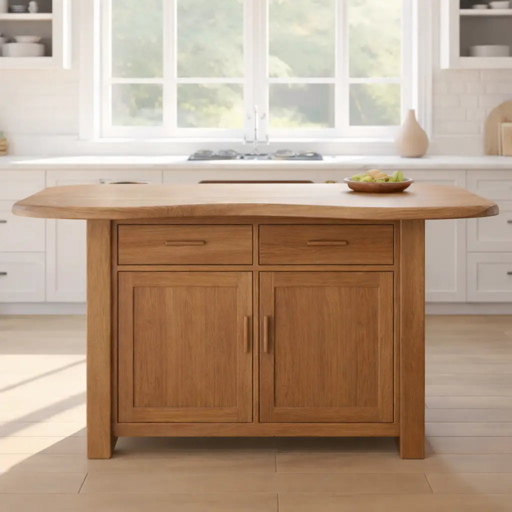 Solid Wood Kitchen Island with Storage Cabinet and Drawers, Walnut Kitchen Prep Table Kitchnce