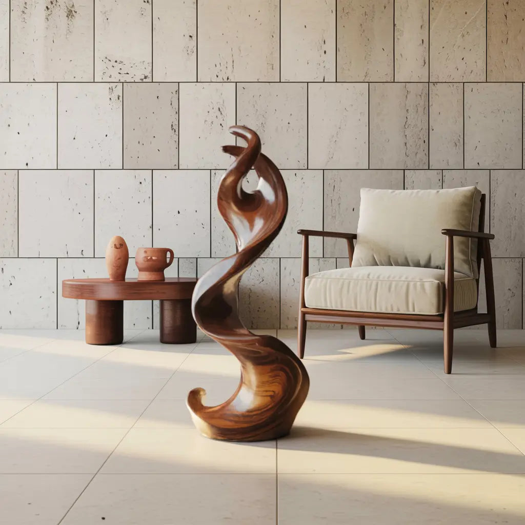 Farmhouse Large Twisted Spiral Floor Art For Living Room Kitchnce