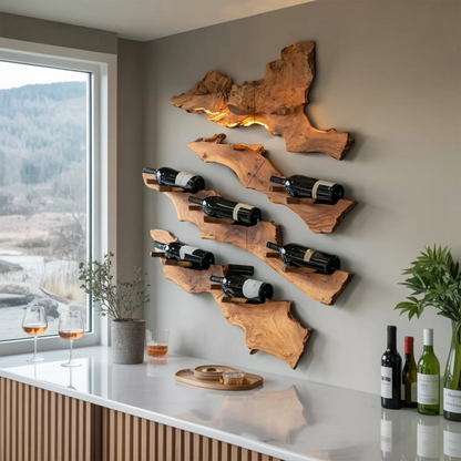 Handcrafted Wooden Live Edge Wine Holder For Bar Decor Ideas Kitchnce
