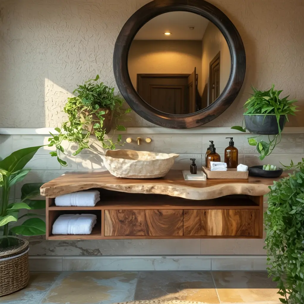 Handcrafted Floating Vanity For Elegant Bathroom Kitchnce