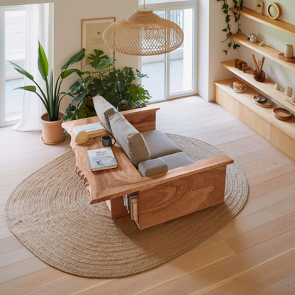 Contemporary Sofa With Built In Side Table For Living Room Kitchnce