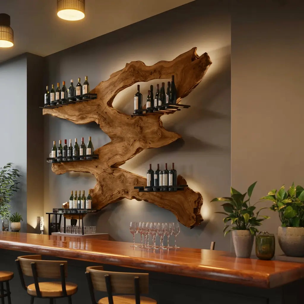 Handcrafted Wine Holder For Kitchen Wine Wall Accent Kitchnce