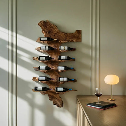 Handcrafted Live Edge Wine Holder For Luxury Furniture Decor Kitchnce