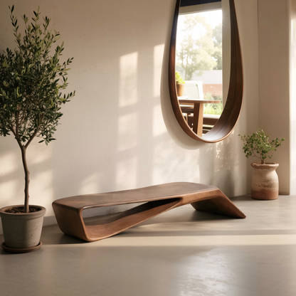 Contemporary Sculptural Bench For Entryway Hallway And Office Kitchnce