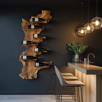 Modern Live Edge Wine Holder For Living Room Furniture Decor Kitchnce