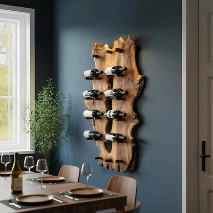 Mid Century Live Edge Wine Holder For Elegant Entryway Decor Kitchnce