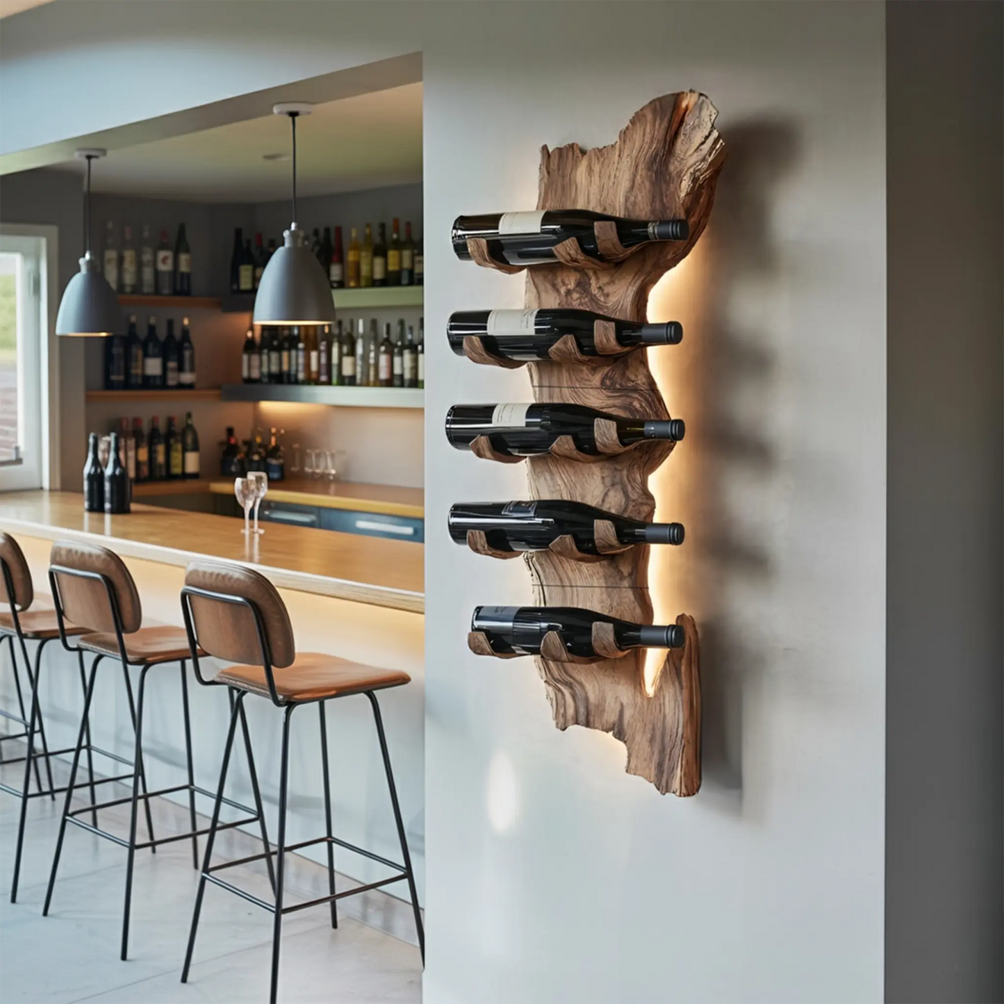 Farmhouse Solid Wood Wine Rack For Rustic Entryway Design Kitchnce