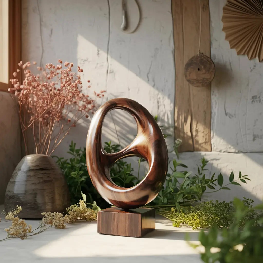 Farmhouse Abstract Wood Garden Sculpture For Yard Decor Kitchnce