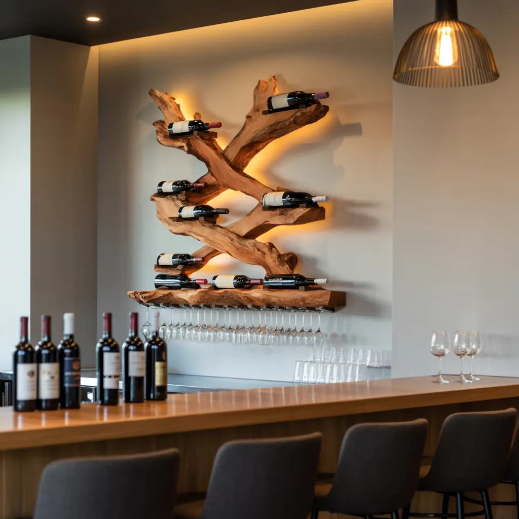 Mid Century Wine Rack For Living Room Bottle Display Kitchnce