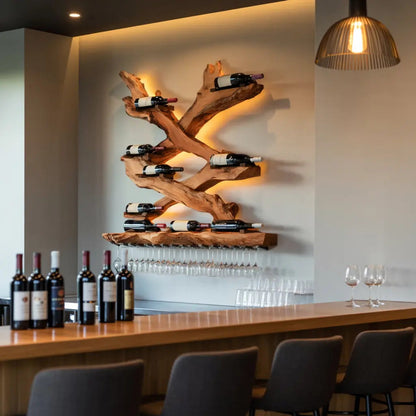 Mid Century Wine Rack For Living Room Bottle Display Kitchnce