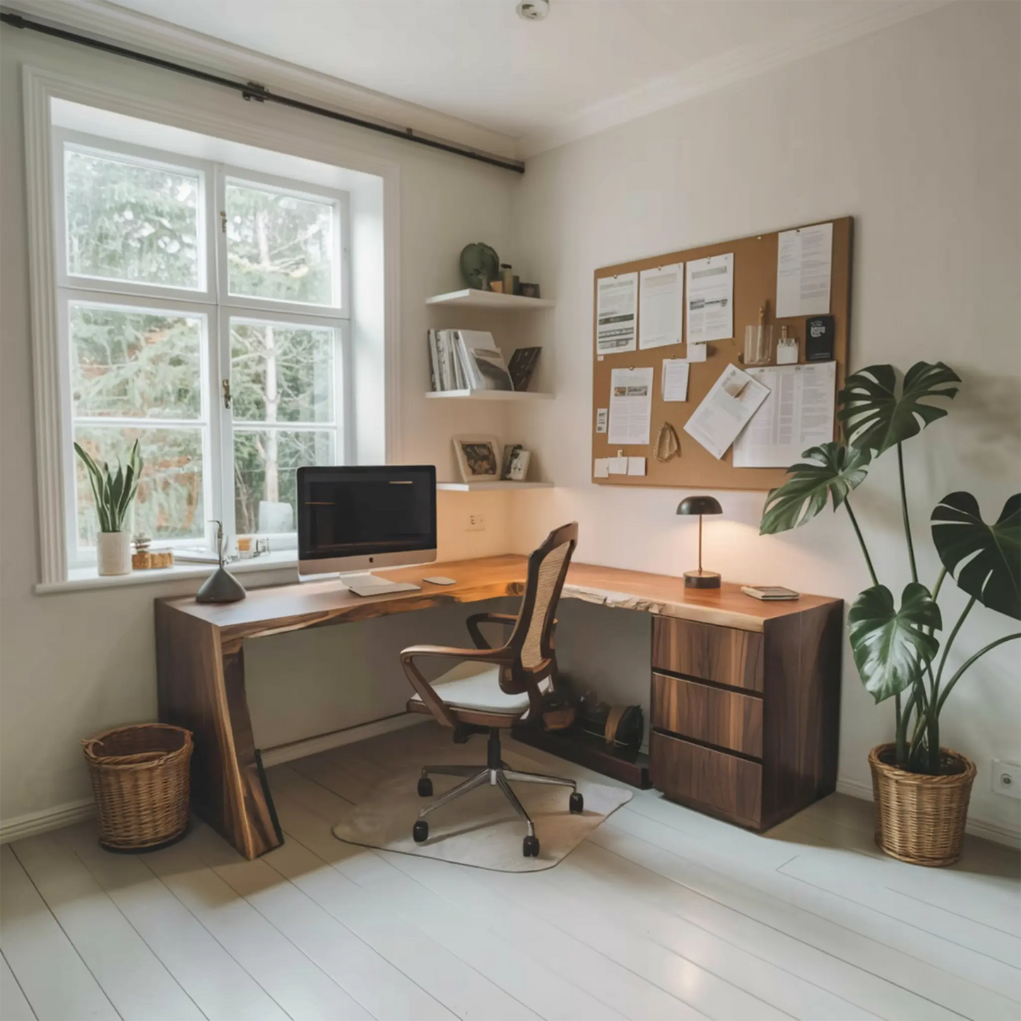Modern Live Edge L Shaped Desk For Minimalist Home Office Kitchnce