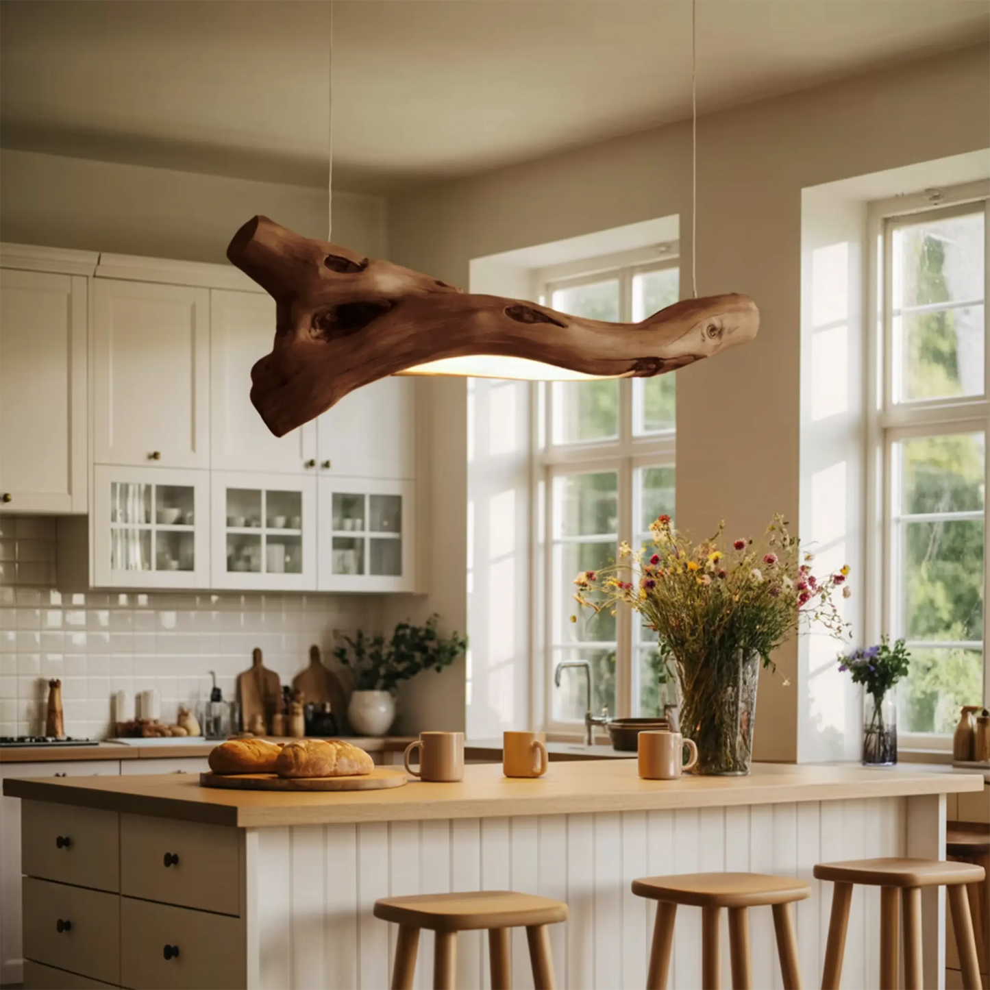 Modern Rustic Pendant Light With Tree Branch Design For Living Room Or Dining Kitchnce