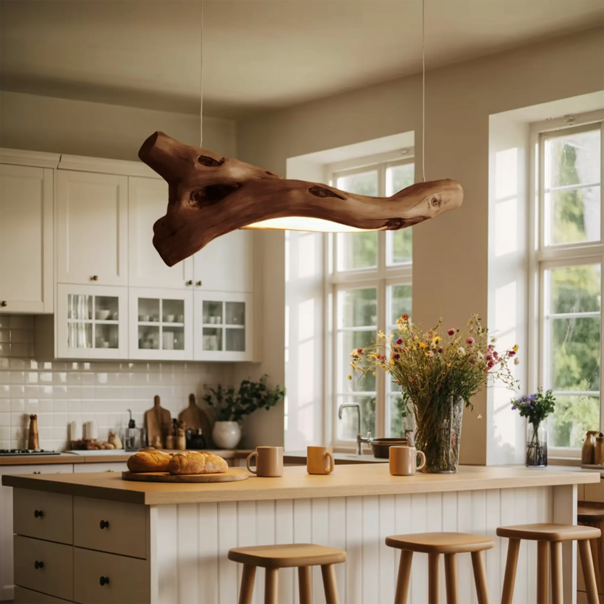 Modern Rustic Pendant Light With Tree Branch Design For Living Room Or Dining Kitchnce