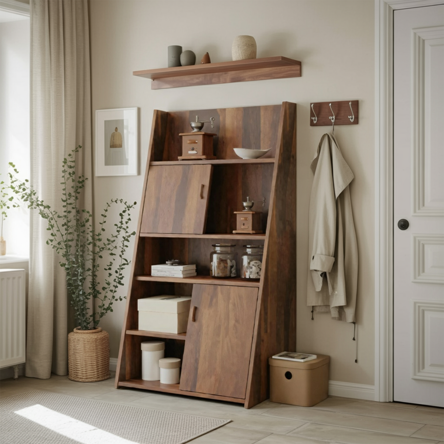 Modern Slanted Cabinet With Sliding Doors For Kitchen Entryway And Living Room Kitchnce