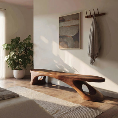 Modern Sculptural Bench With Organic Design For Entryway Kitchnce