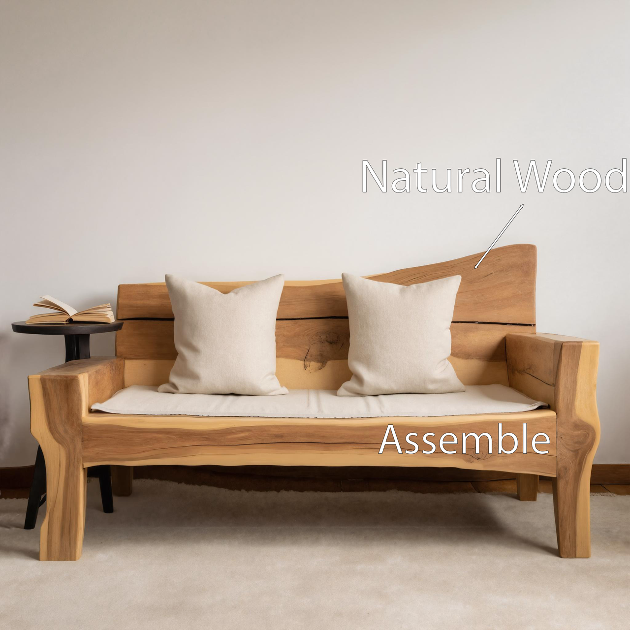 Artistic Live Edge Sofa For Living Room Kitchnce