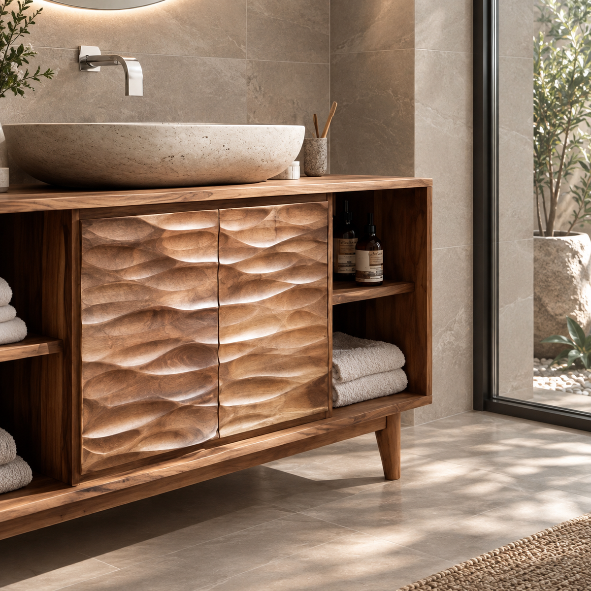 Caldera Solid Wood Bathroom Vanity