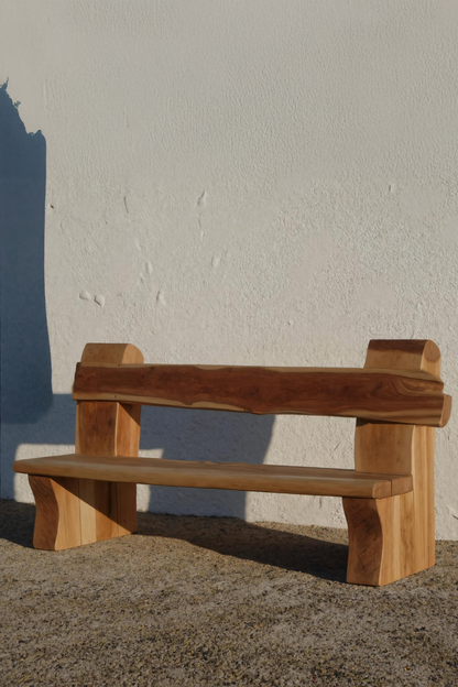 Rustic Live Edge Bench With Natural Finish For Yard Or Porch Kitchnce