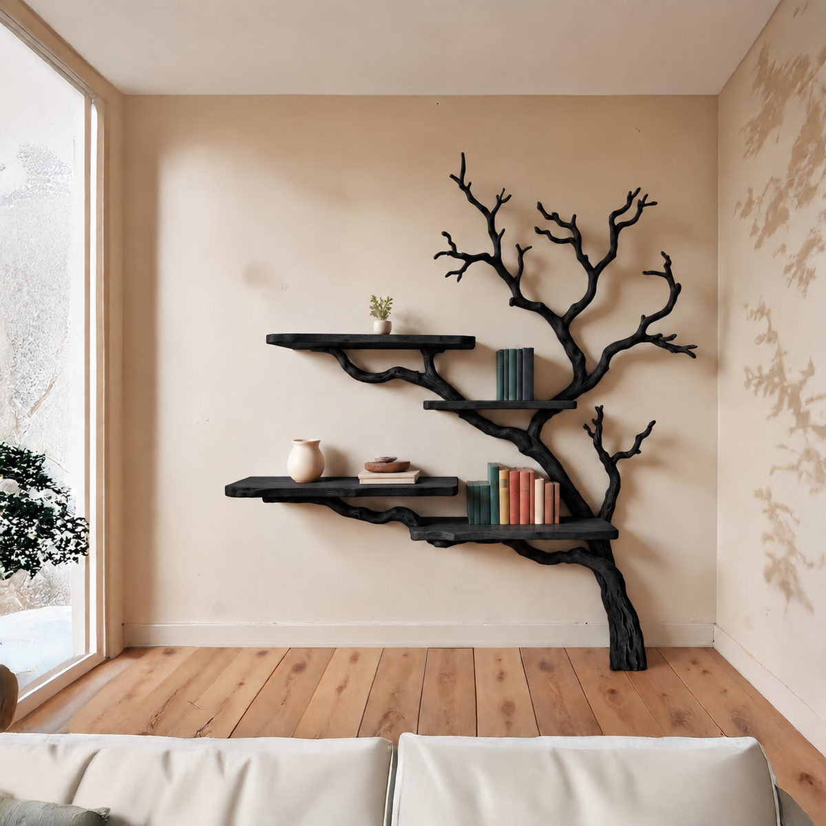 Willowreach Handcrafted Solid Wood Tree Bookshelf