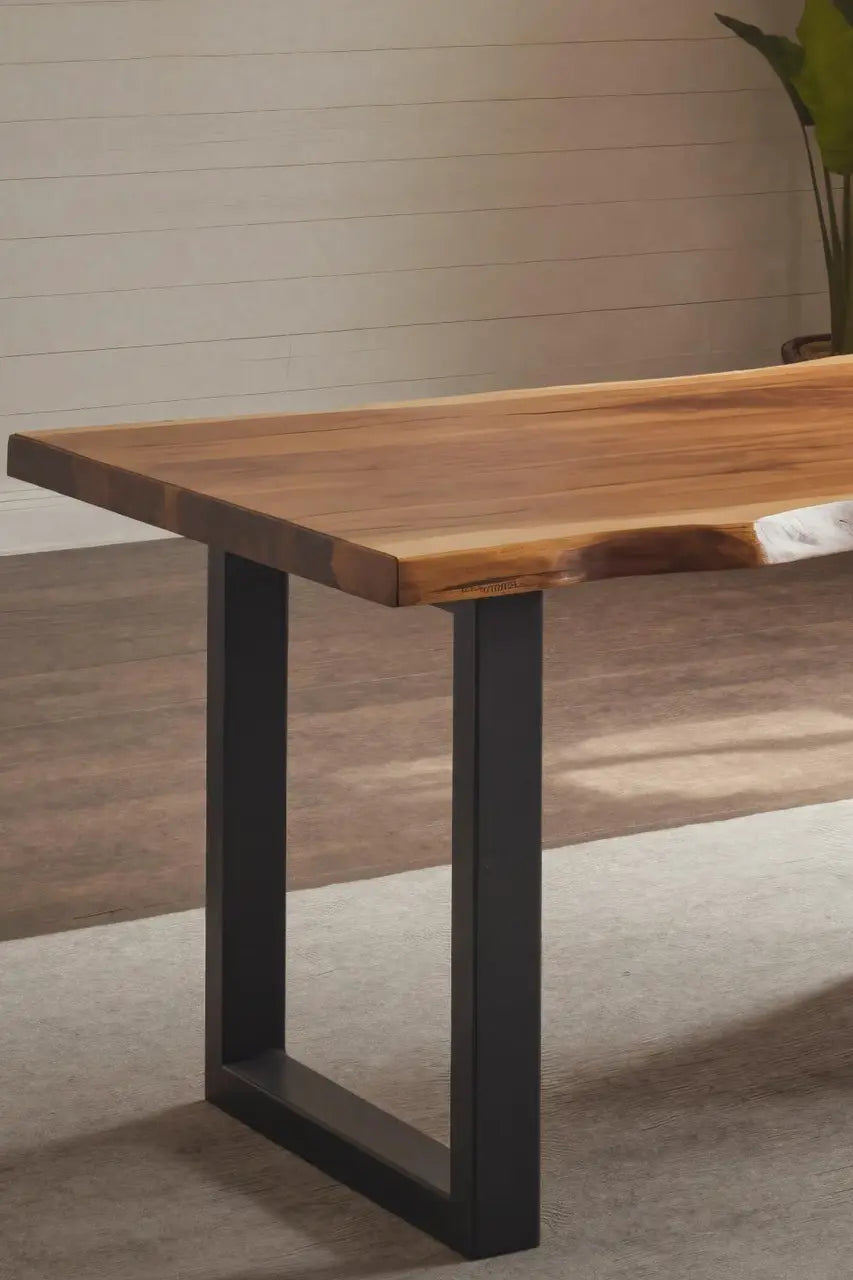 Modern Live Edge Office Desk With Drawer Storage For Workspace Kitchnce