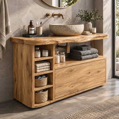 Elowen Solid Wood Bathroom Vanity