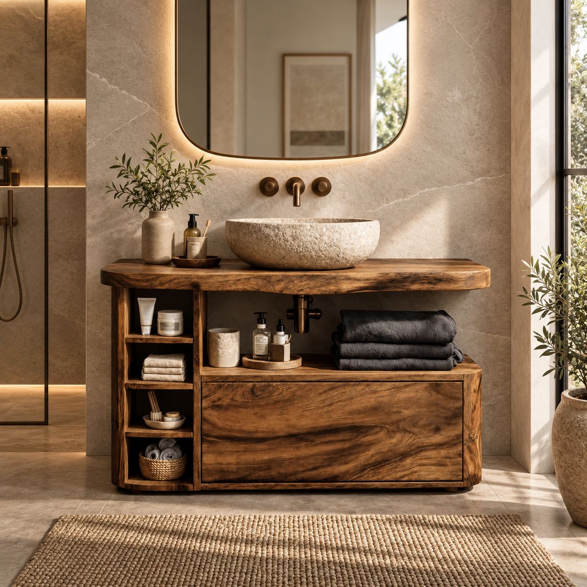 Elowen Solid Wood Bathroom Vanity