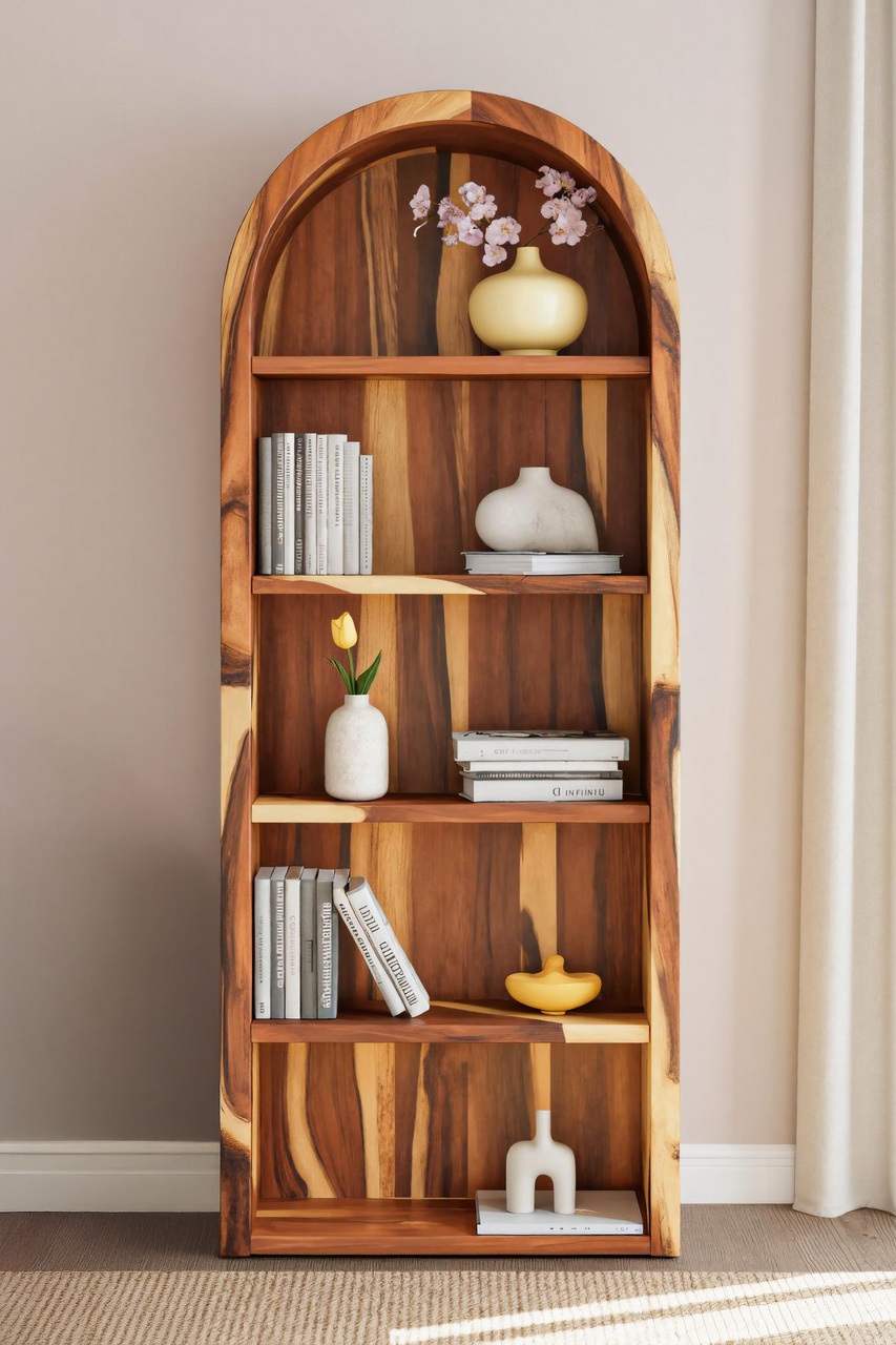Arched Open Bookshelf For Living Room Or Office Kitchnce
